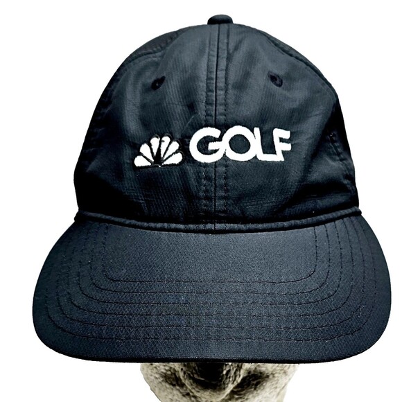 Taylor Made NBC Golf Hat Peacock Logo Cap Adjustable Hook Loop Black Unused EXC! - Picture 2 of 11